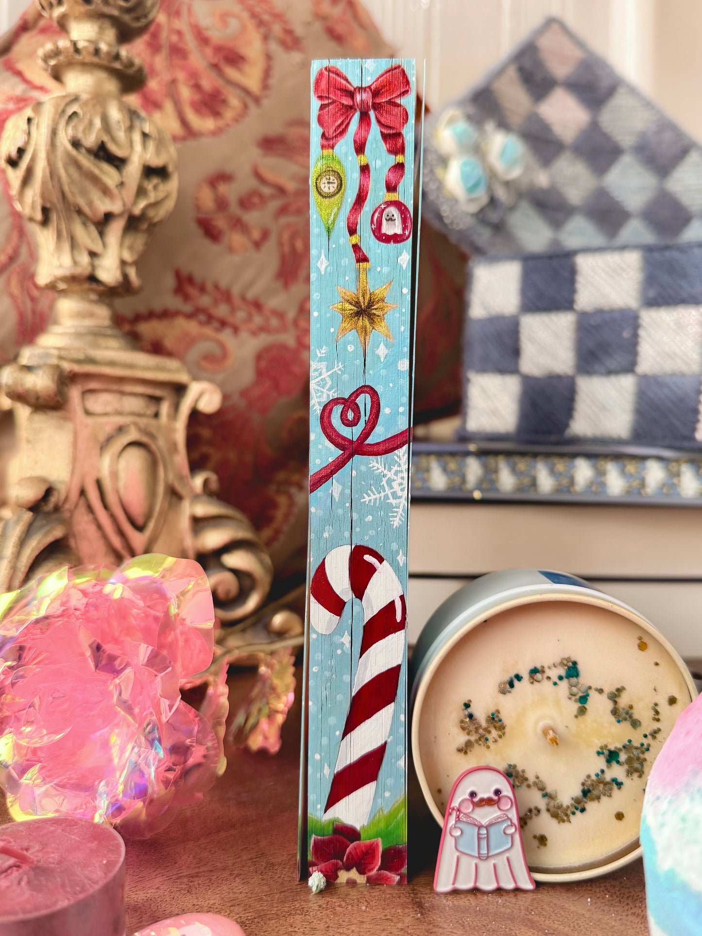 Good Spirits by B K Borison Hand Painted Edge with Glitter Effect