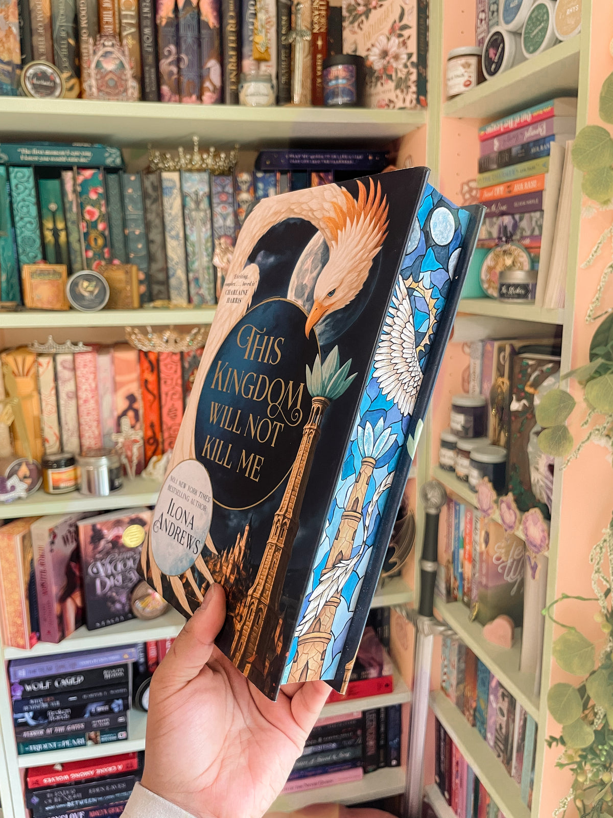 This Kingdom Will Not Kill Me by Ilona Andrews Hand Painted Edge with glitter effect